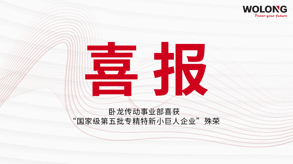 卧龙鞍山传动基地喜获“国家级第五批专精特新小巨人企业”殊荣